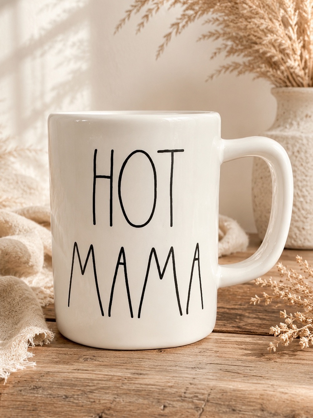 Rae Dunn Hot Mama‎ Mug LL Farmhouse Ceramic Coffee Cup